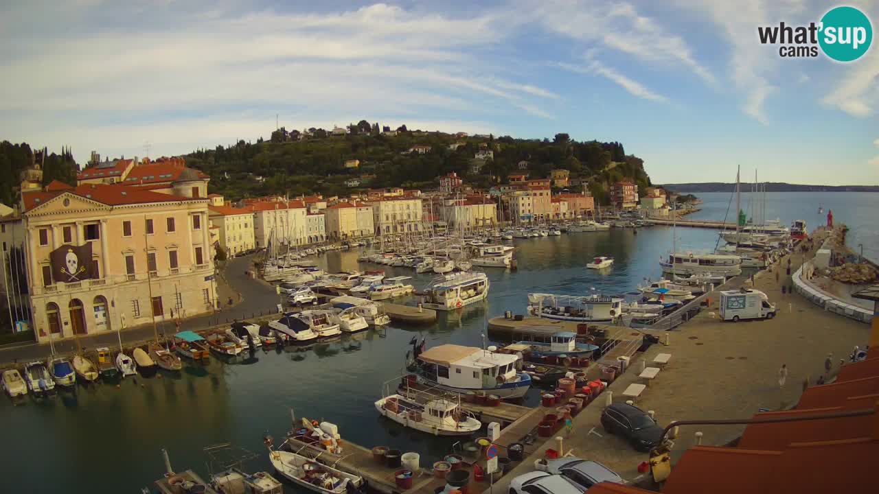 Webcam en direct de Piran “Mandrač” – Incroyable vue en direct de la Villa Piranesi