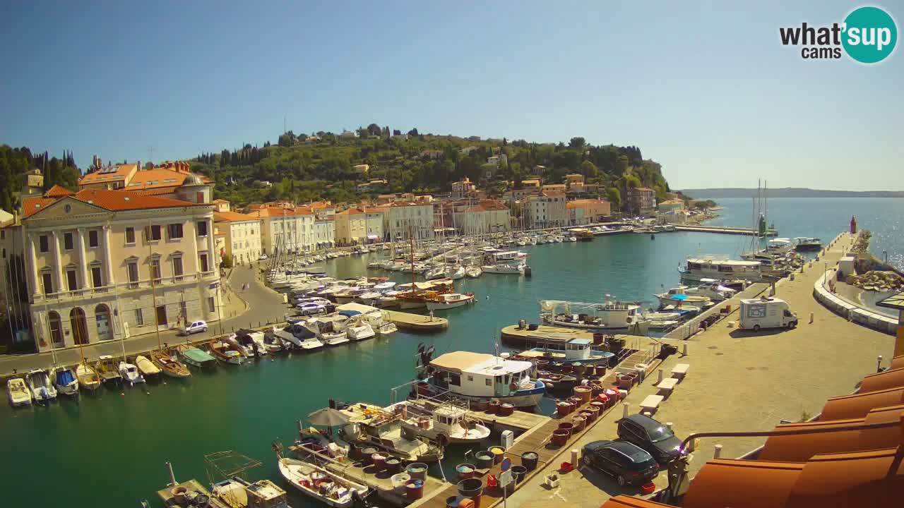 Webcam en direct de Piran “Mandrač” – Incroyable vue en direct de la Villa Piranesi