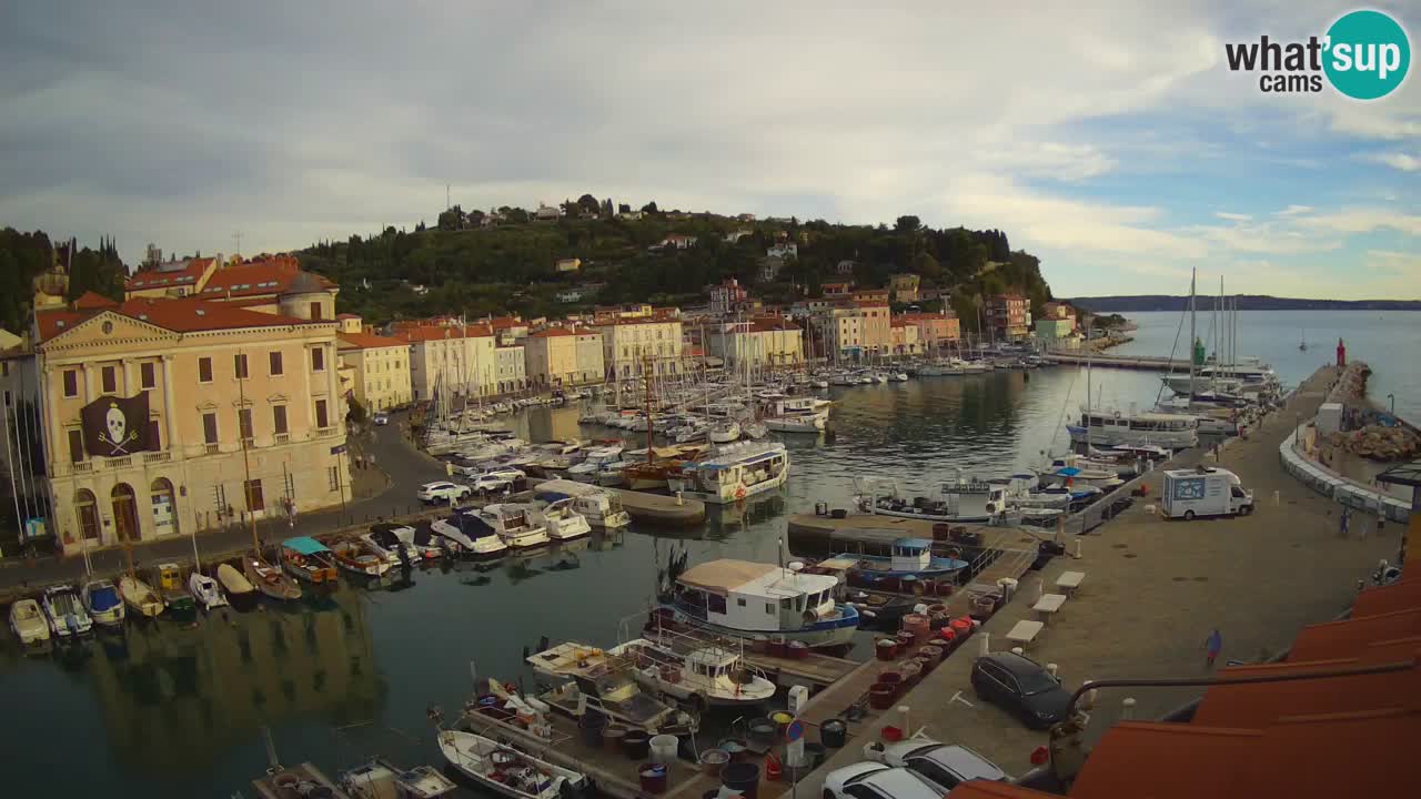 Webcam en direct de Piran “Mandrač” – Incroyable vue en direct de la Villa Piranesi
