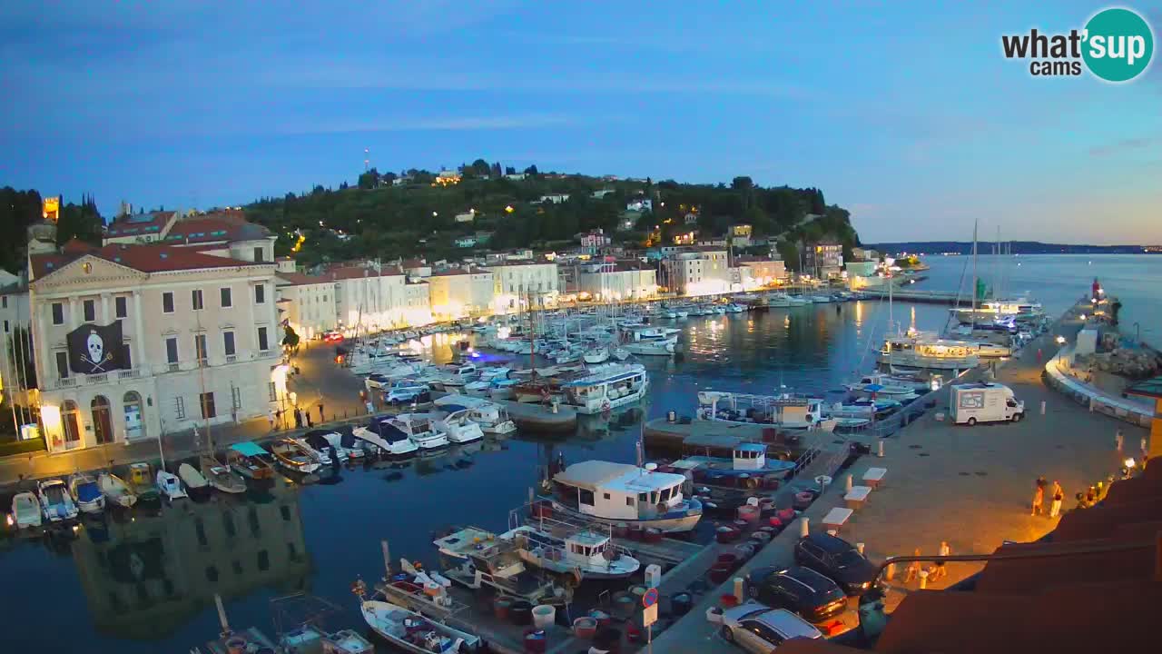 Webcam en direct de Piran “Mandrač” – Incroyable vue en direct de la Villa Piranesi