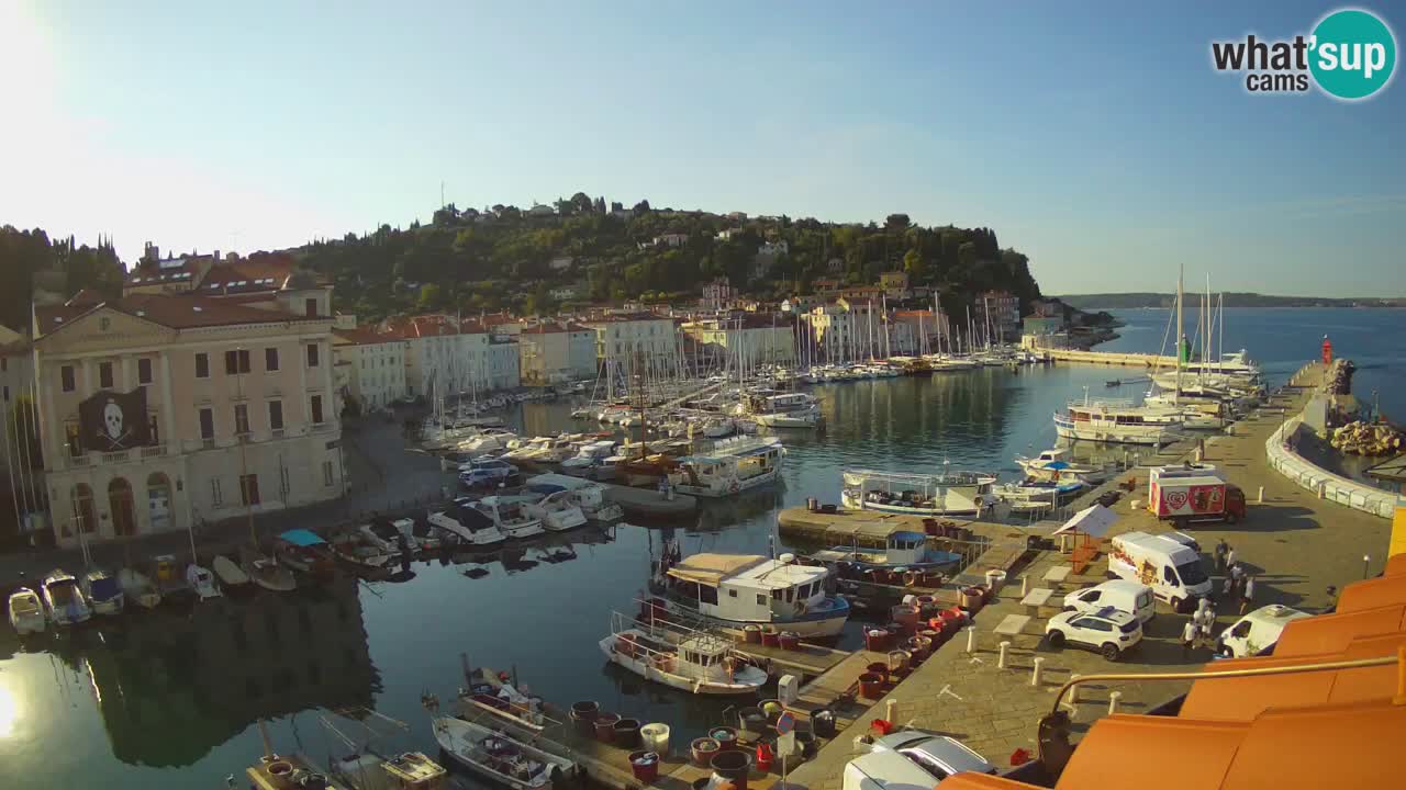Webcam en direct de Piran “Mandrač” – Incroyable vue en direct de la Villa Piranesi