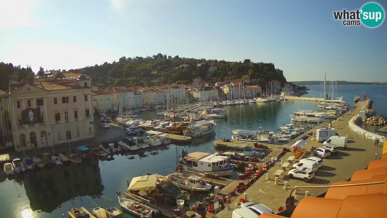 Webcam en direct de Piran “Mandrač” – Incroyable vue en direct de la Villa Piranesi