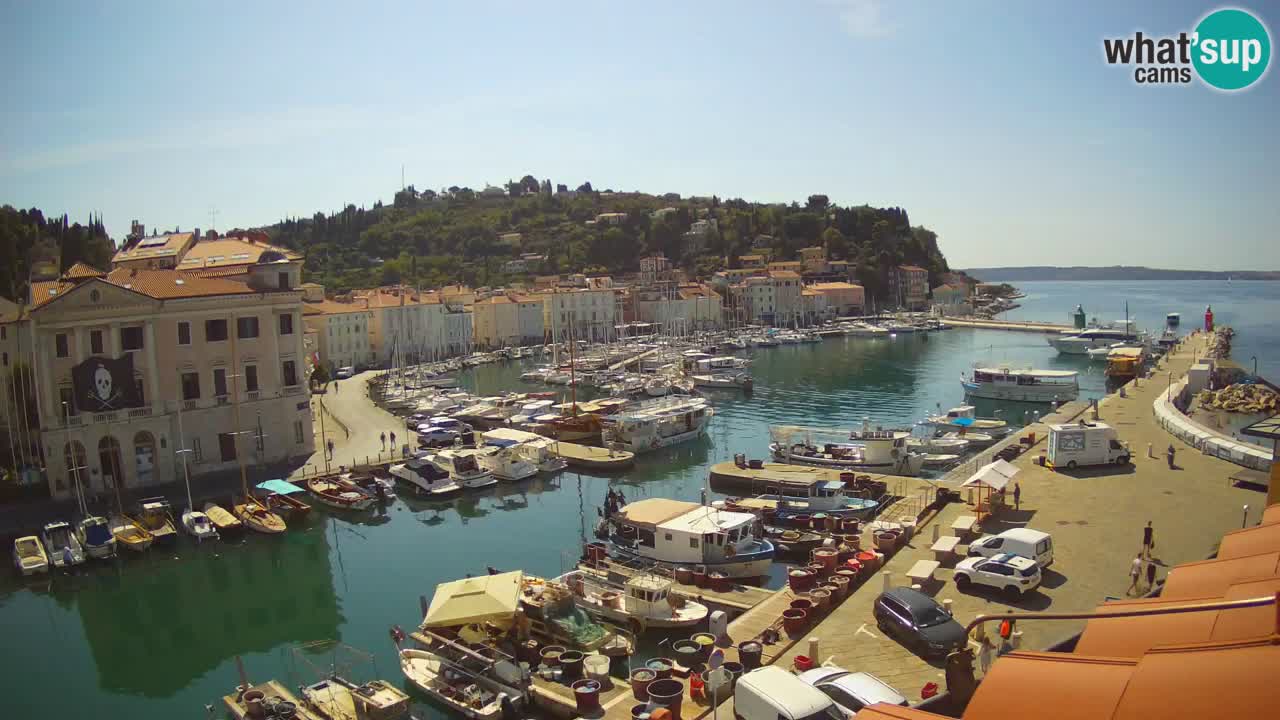 Webcam en direct de Piran “Mandrač” – Incroyable vue en direct de la Villa Piranesi