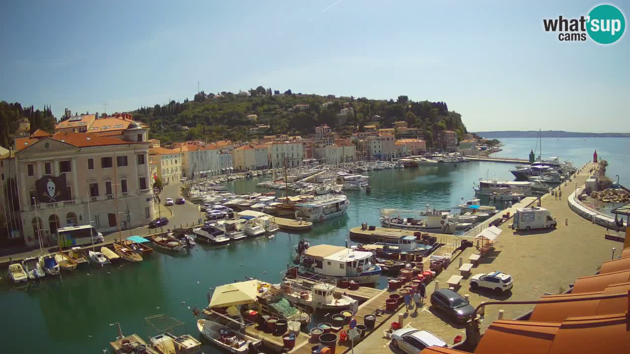Webcam en direct de Piran “Mandrač” – Incroyable vue en direct de la Villa Piranesi