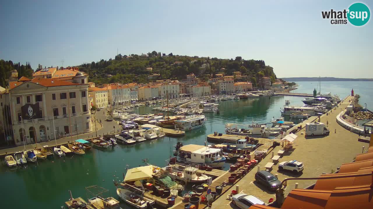 Webcam en direct de Piran “Mandrač” – Incroyable vue en direct de la Villa Piranesi