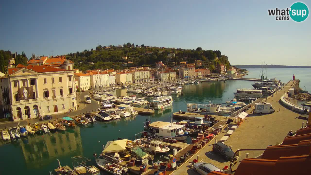 Webcam en direct de Piran “Mandrač” – Incroyable vue en direct de la Villa Piranesi