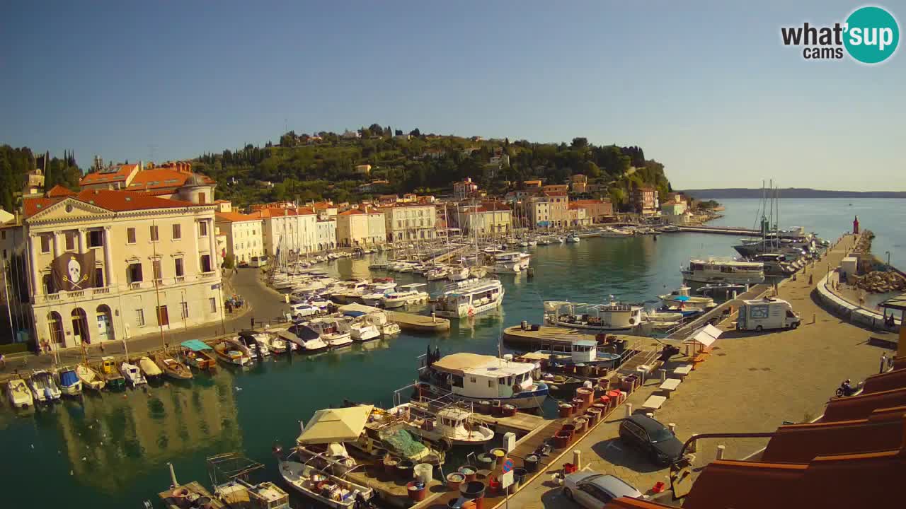 Webcam en direct de Piran “Mandrač” – Incroyable vue en direct de la Villa Piranesi