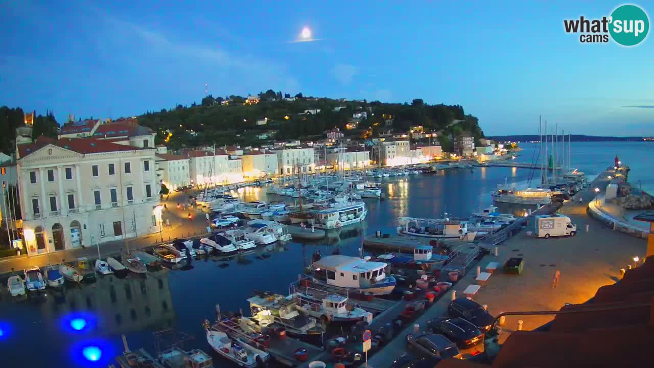 Webcam en direct de Piran “Mandrač” – Incroyable vue en direct de la Villa Piranesi