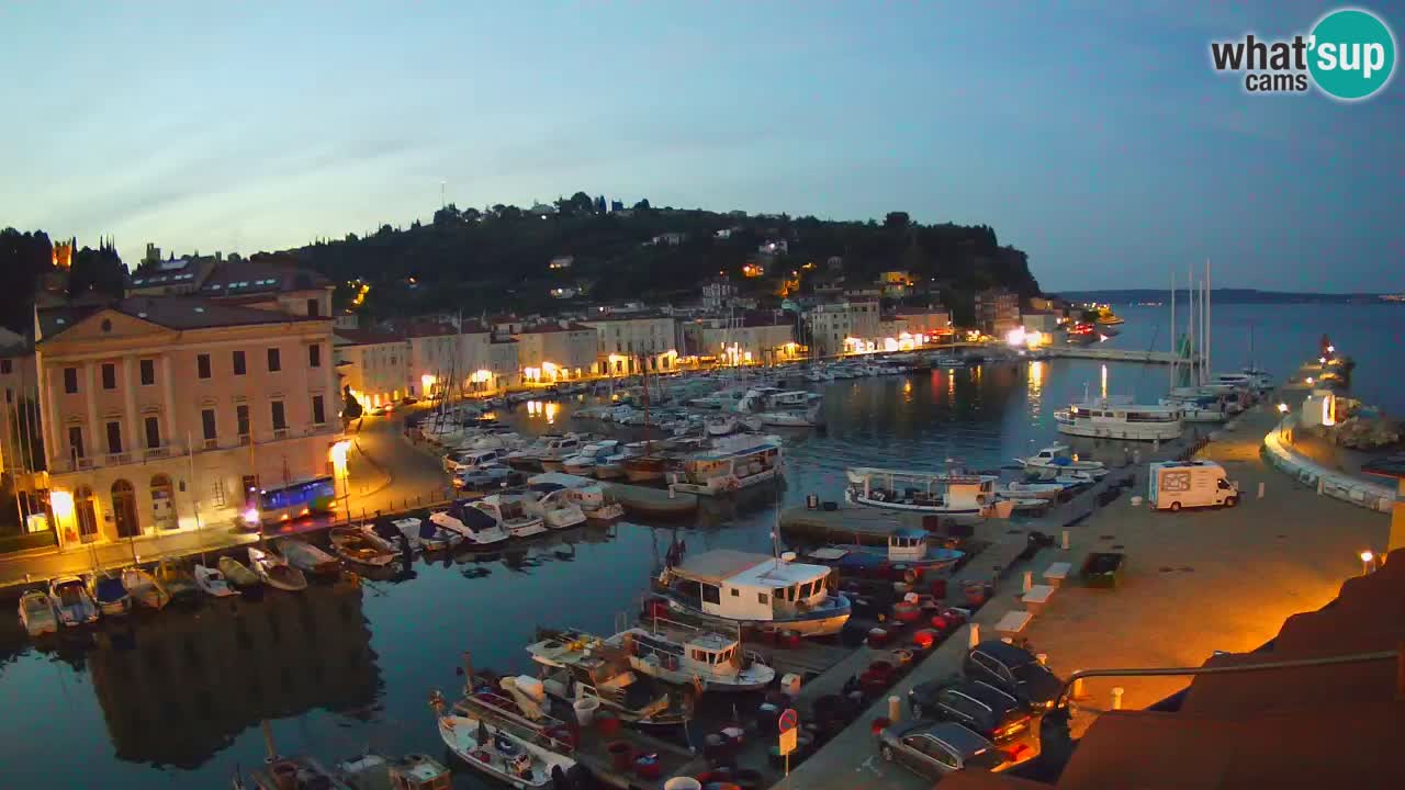 Webcam en direct de Piran “Mandrač” – Incroyable vue en direct de la Villa Piranesi