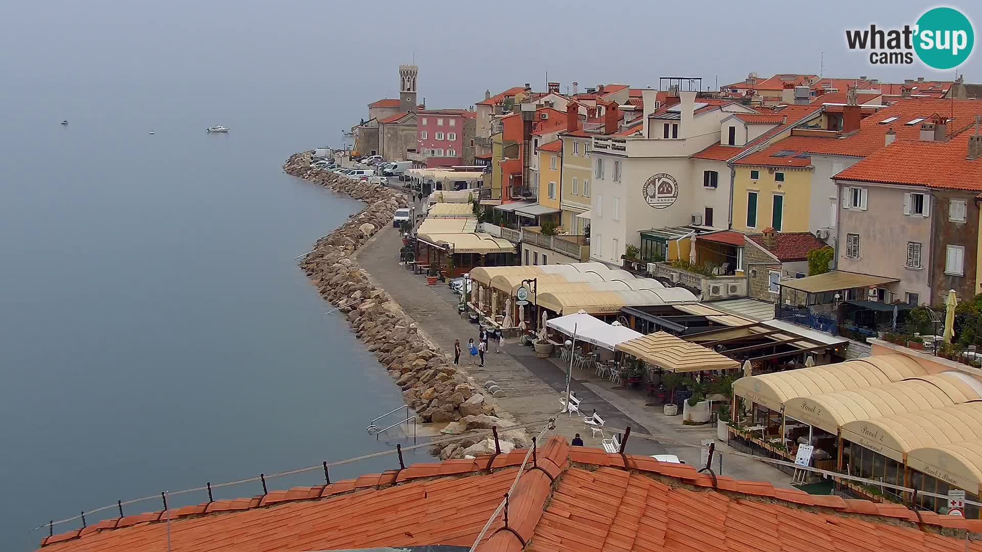 PIRAN Punta webcam | Seaside Promenade | Hotel Piran