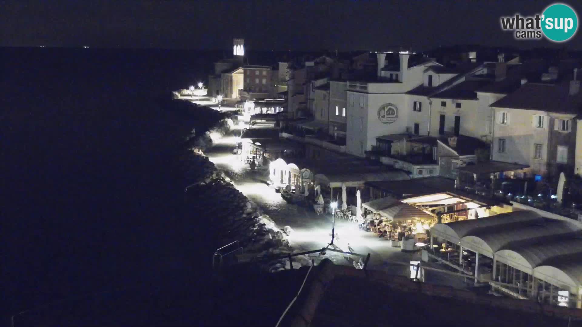 PIRAN Punta webcam | Seaside Promenade | Hotel Piran