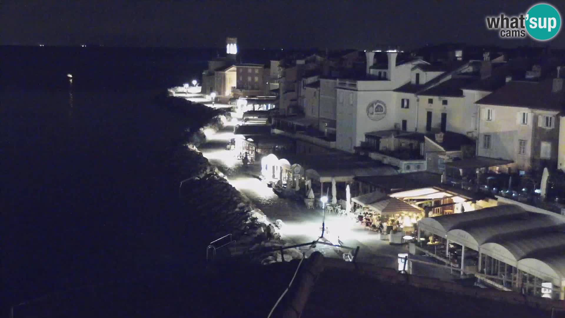 PIRAN Punta webcam | Seaside Promenade | Hotel Piran