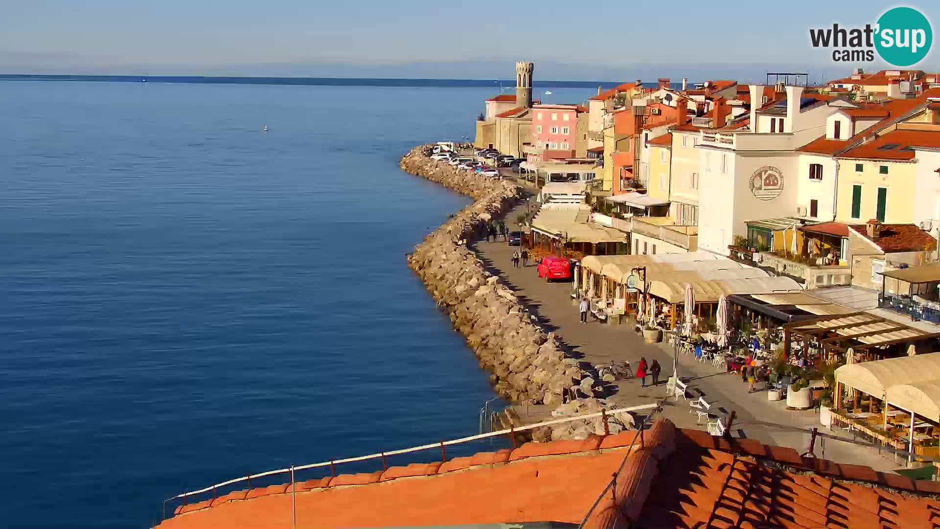 PIRAN Webcam | Strandpromenade Punta | Hotel Piran