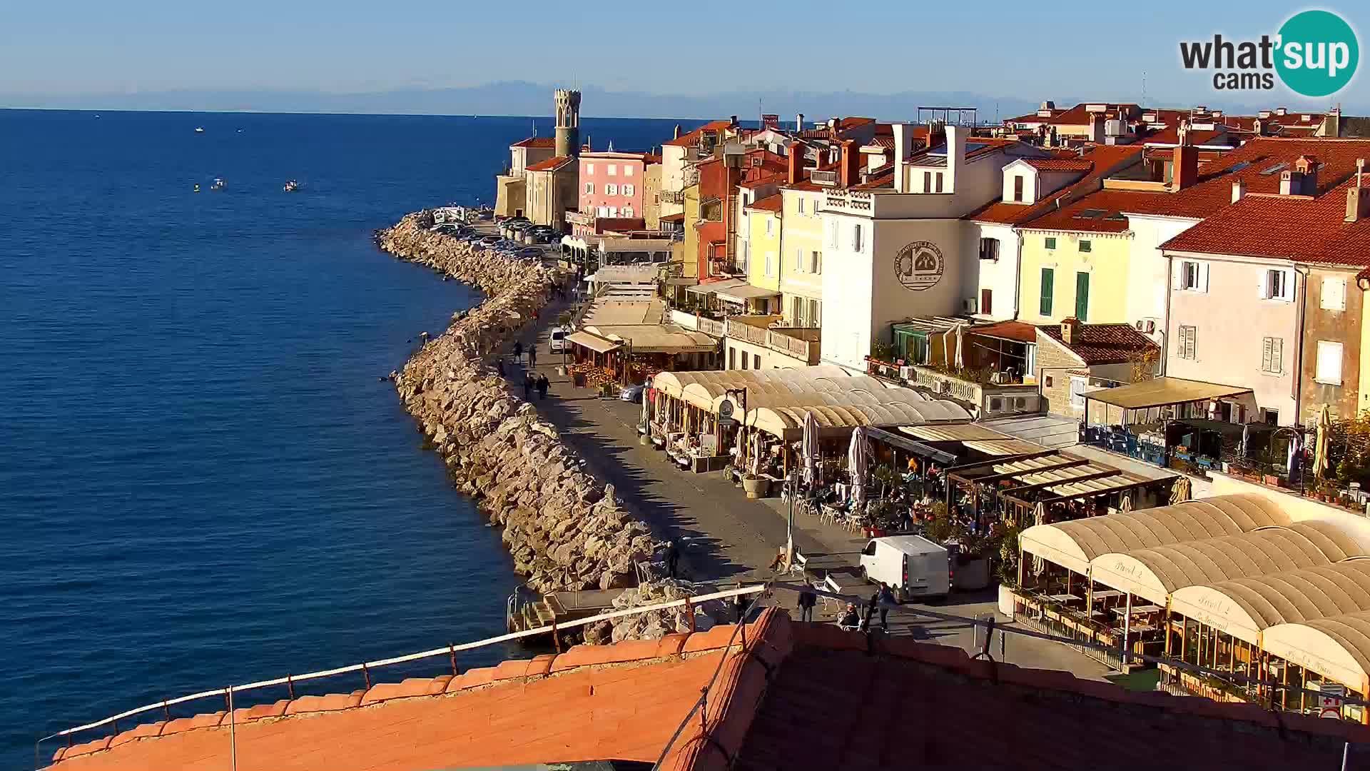 PIRAN Webcam | Strandpromenade Punta | Hotel Piran