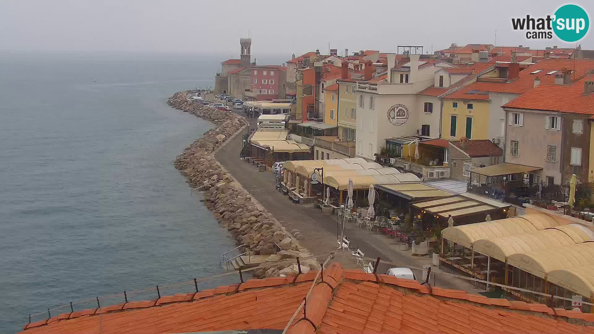 PIRAN Webcam | Strandpromenade Punta | Hotel Piran