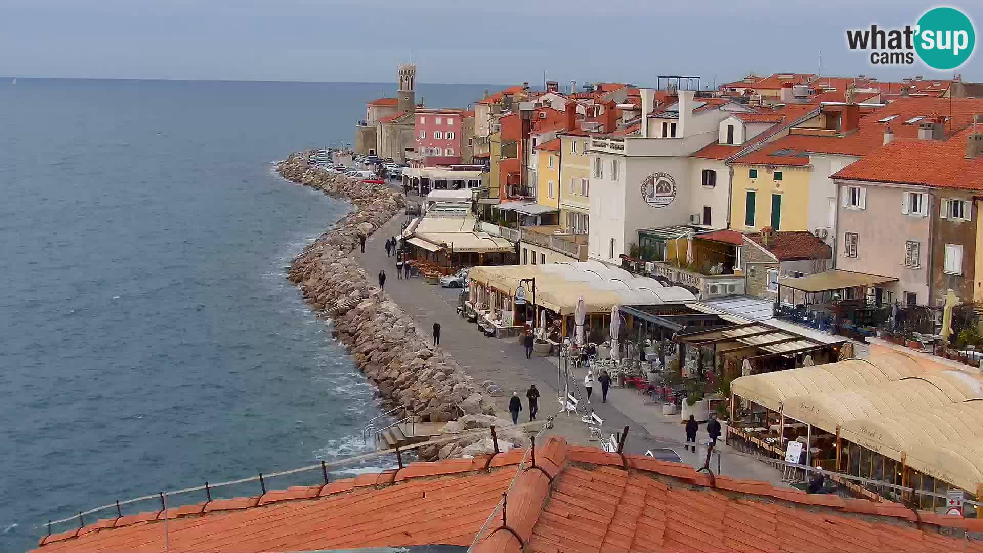 PIRAN Webcam | Strandpromenade Punta | Hotel Piran