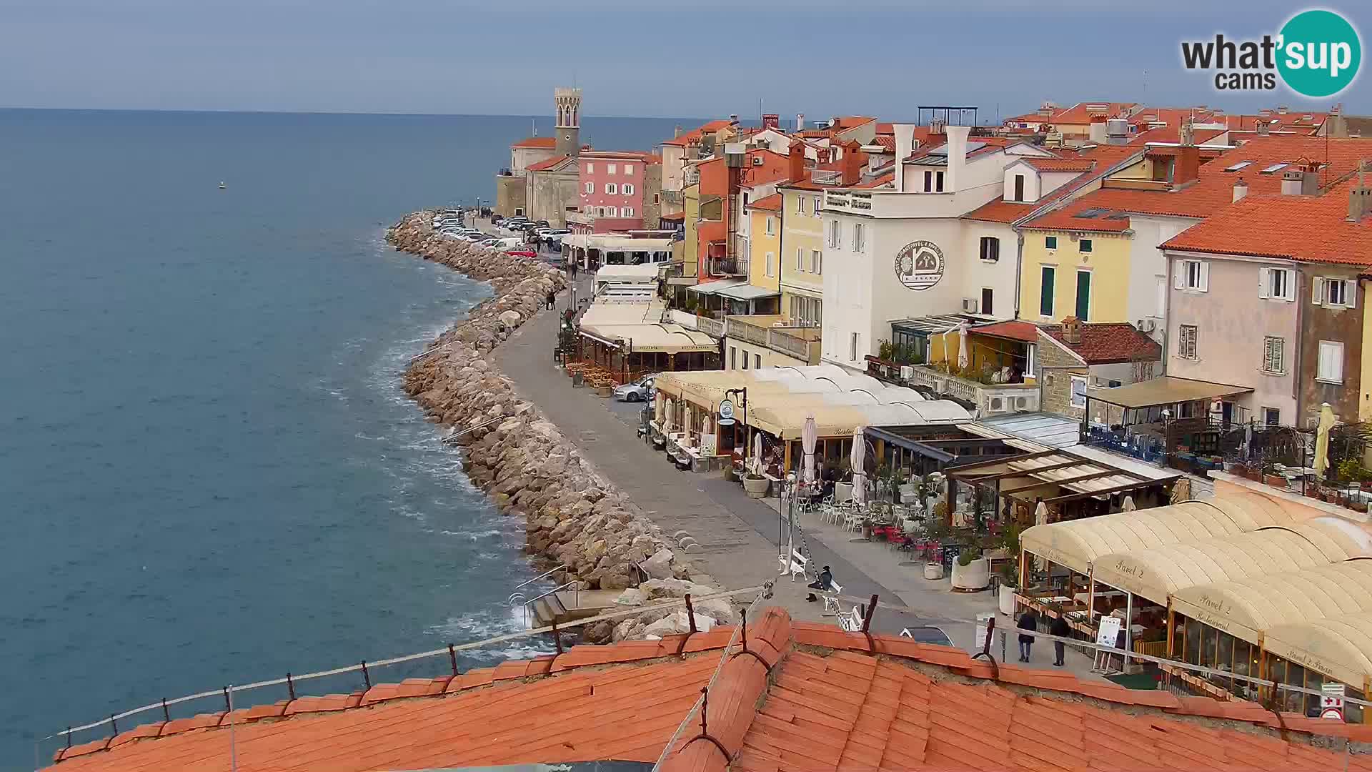 PIRAN Webcam | Strandpromenade Punta | Hotel Piran