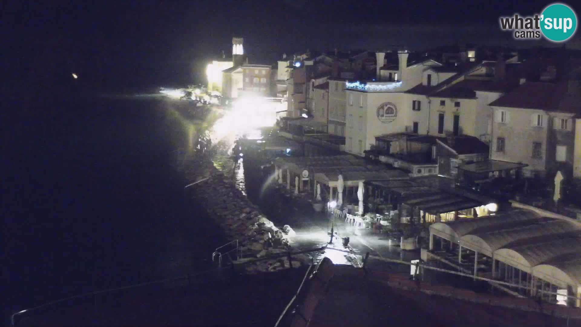 PIRAN Punta webcam | Seaside Promenade | Hotel Piran