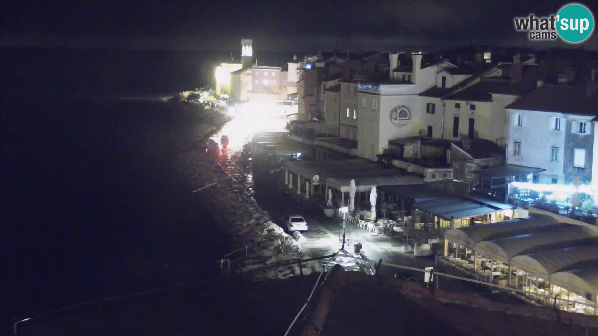 PIRAN Punta webcam | Seaside Promenade | Hotel Piran