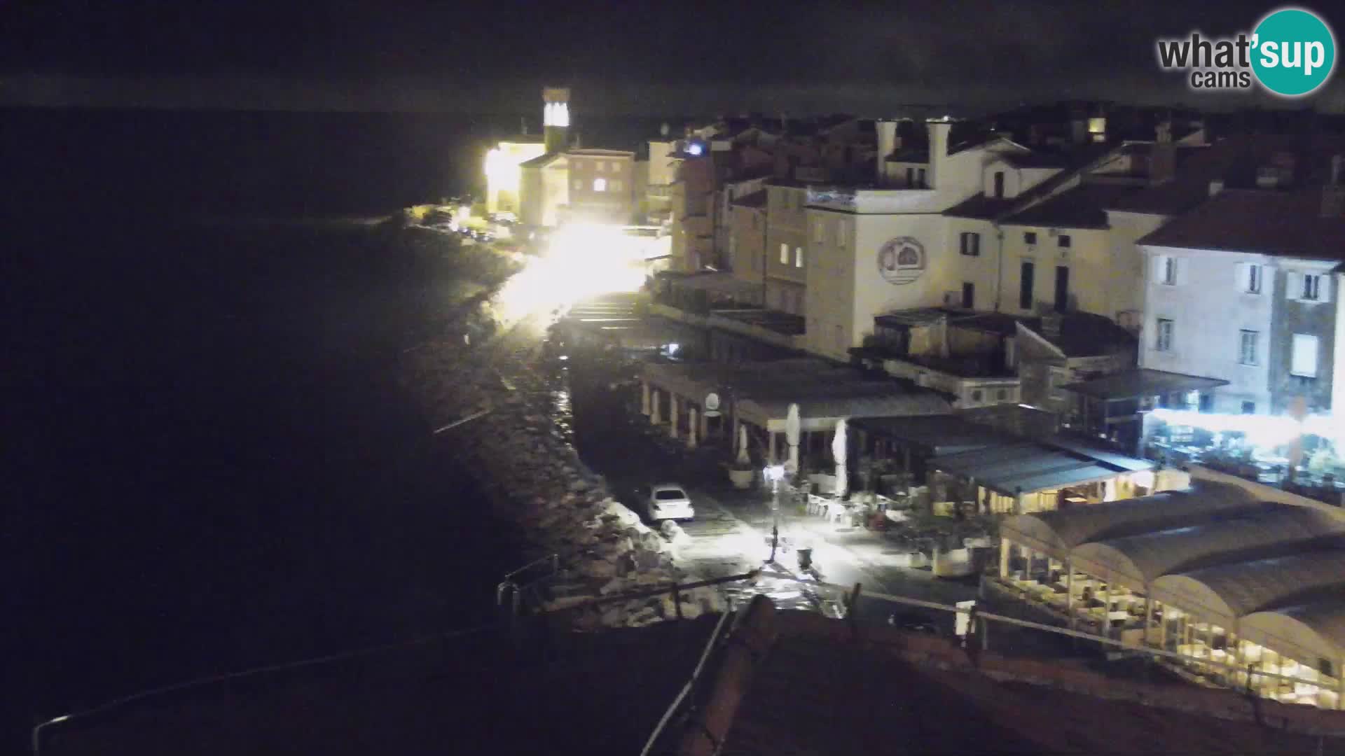 PIRAN Punta webcam | Seaside Promenade | Hotel Piran