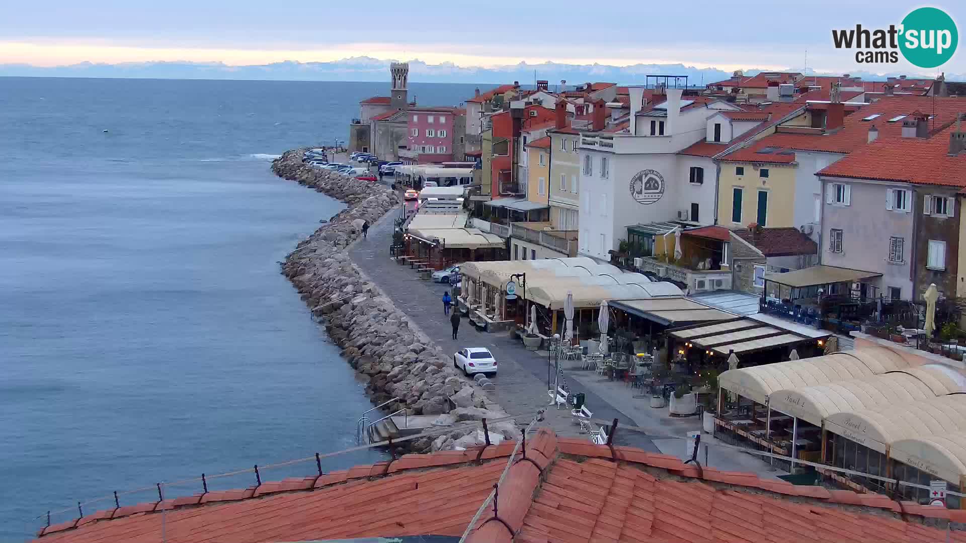 PIRAN Punta webcam | Seaside Promenade | Hotel Piran