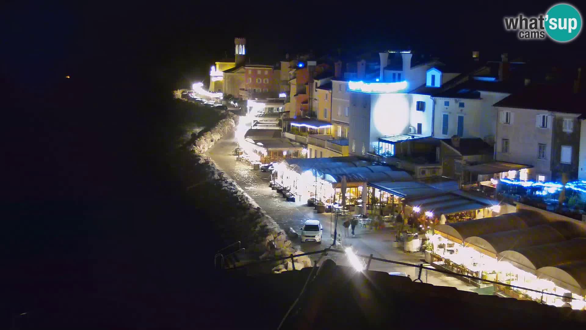 PIRAN Punta webcam | Seaside Promenade | Hotel Piran