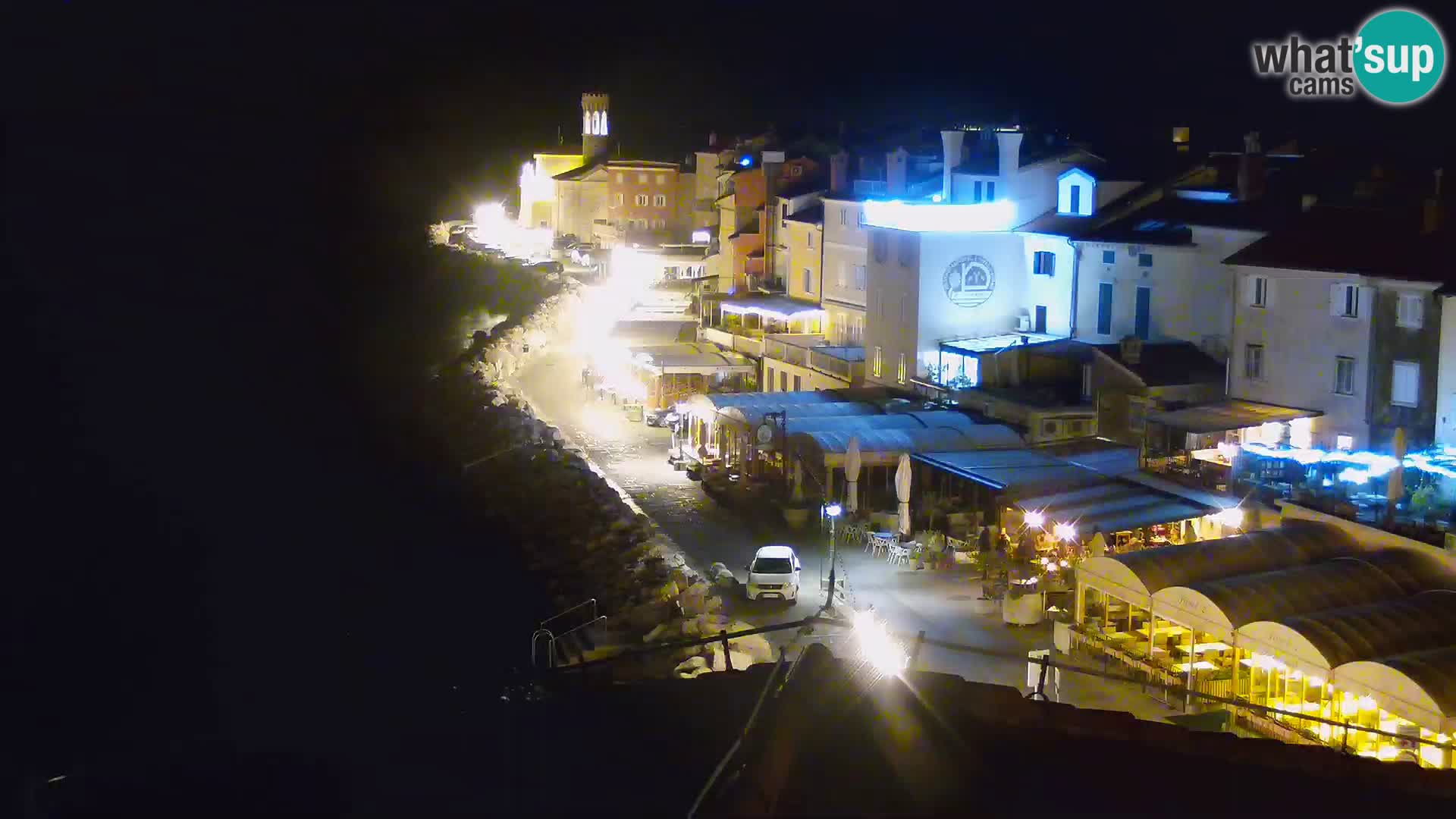 PIRAN Punta webcam | Seaside Promenade | Hotel Piran