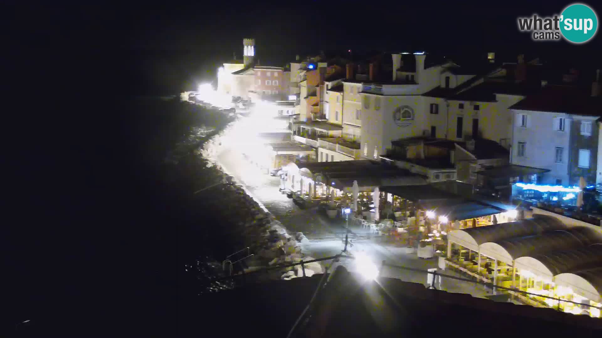 PIRAN Punta webcam | Seaside Promenade | Hotel Piran