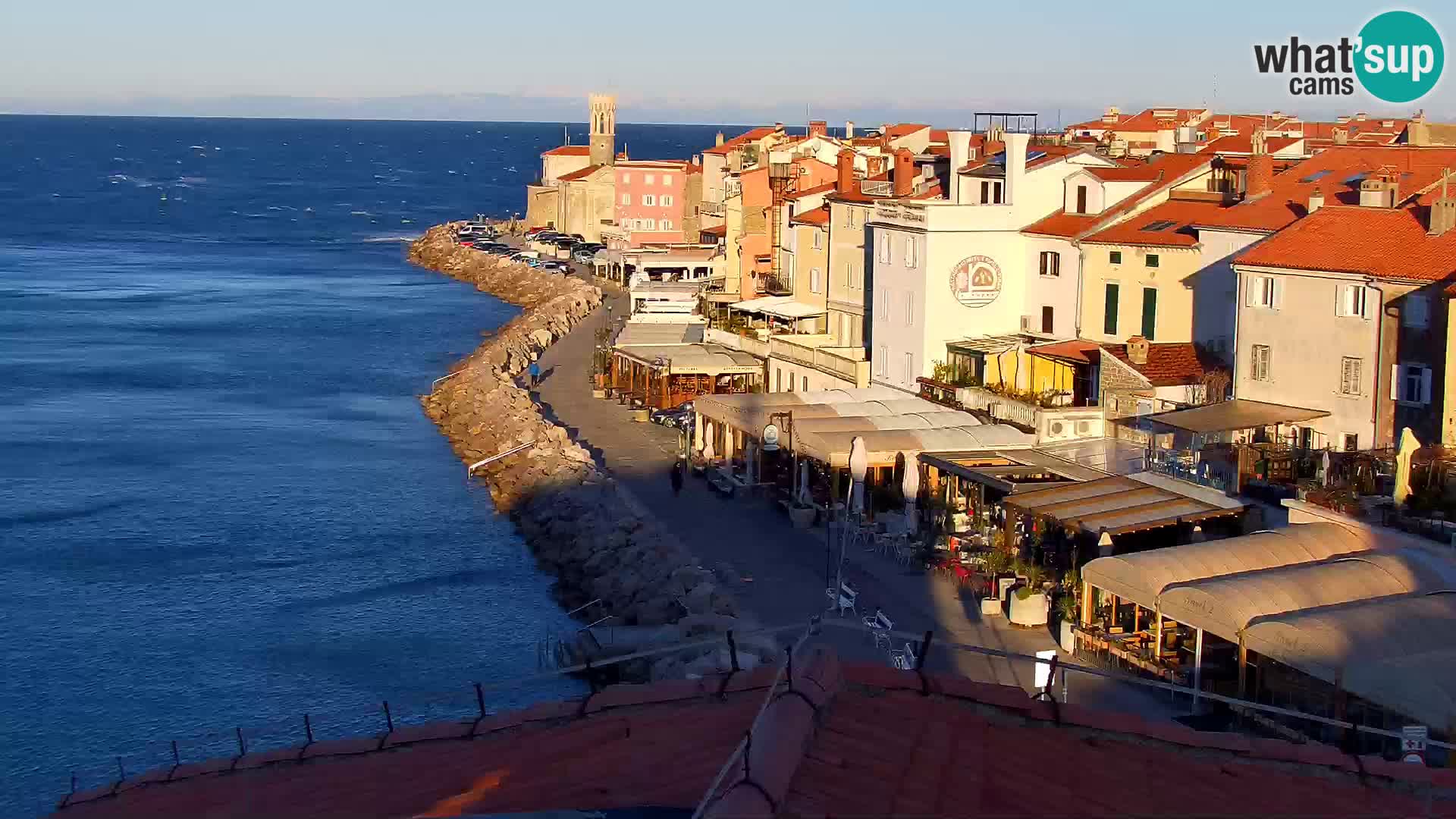 PIRAN Webcam | Strandpromenade Punta | Hotel Piran