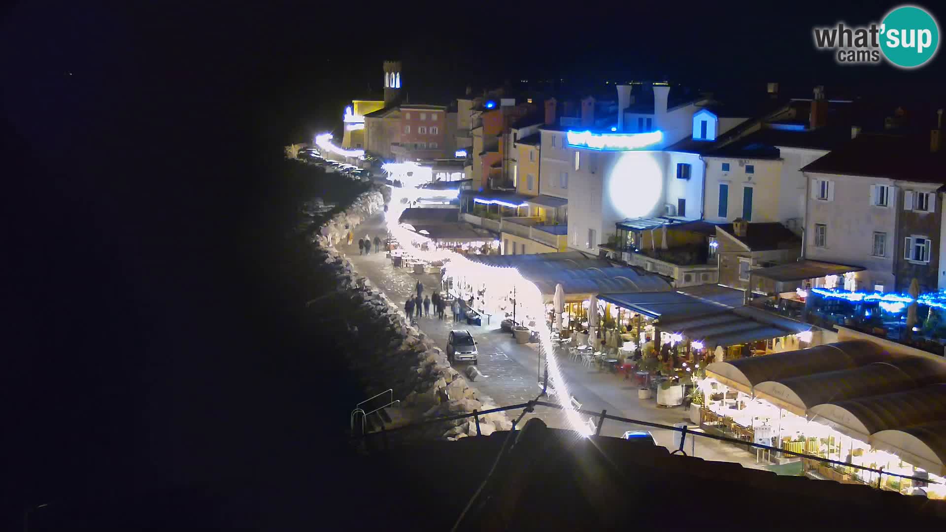 PIRAN Punta webcam | Seaside Promenade | Hotel Piran