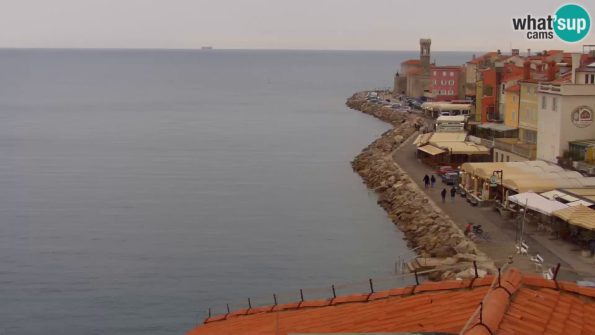 PIRAN Punta webcam | Seaside Promenade | Hotel Piran