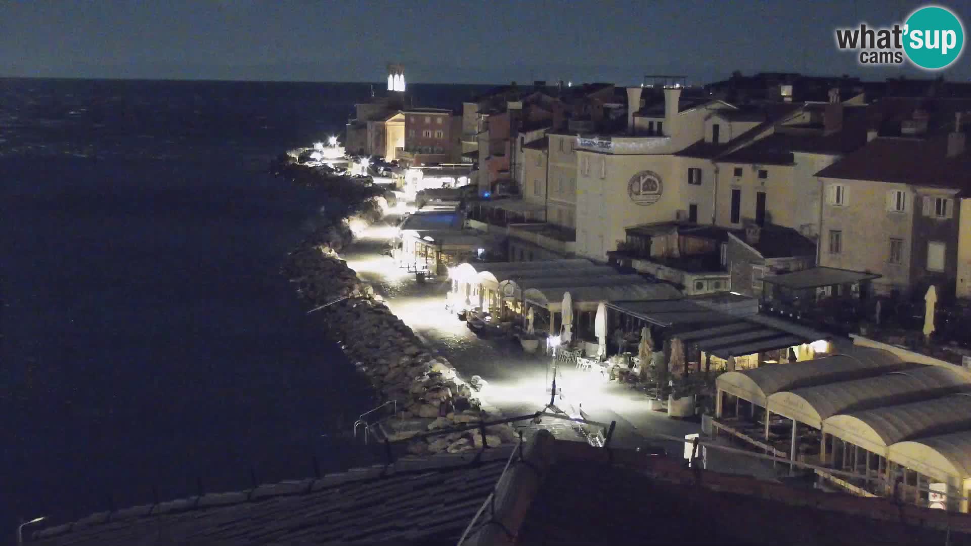 PIRAN Punta webcam | Seaside Promenade | Hotel Piran