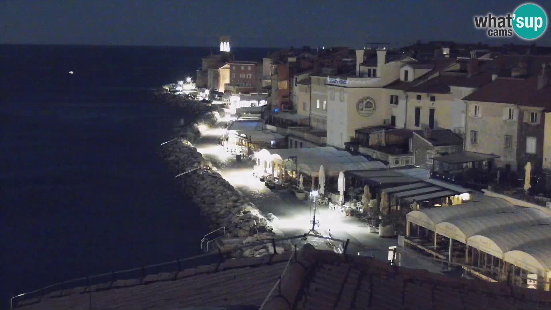 PIRAN Punta webcam | Seaside Promenade | Hotel Piran