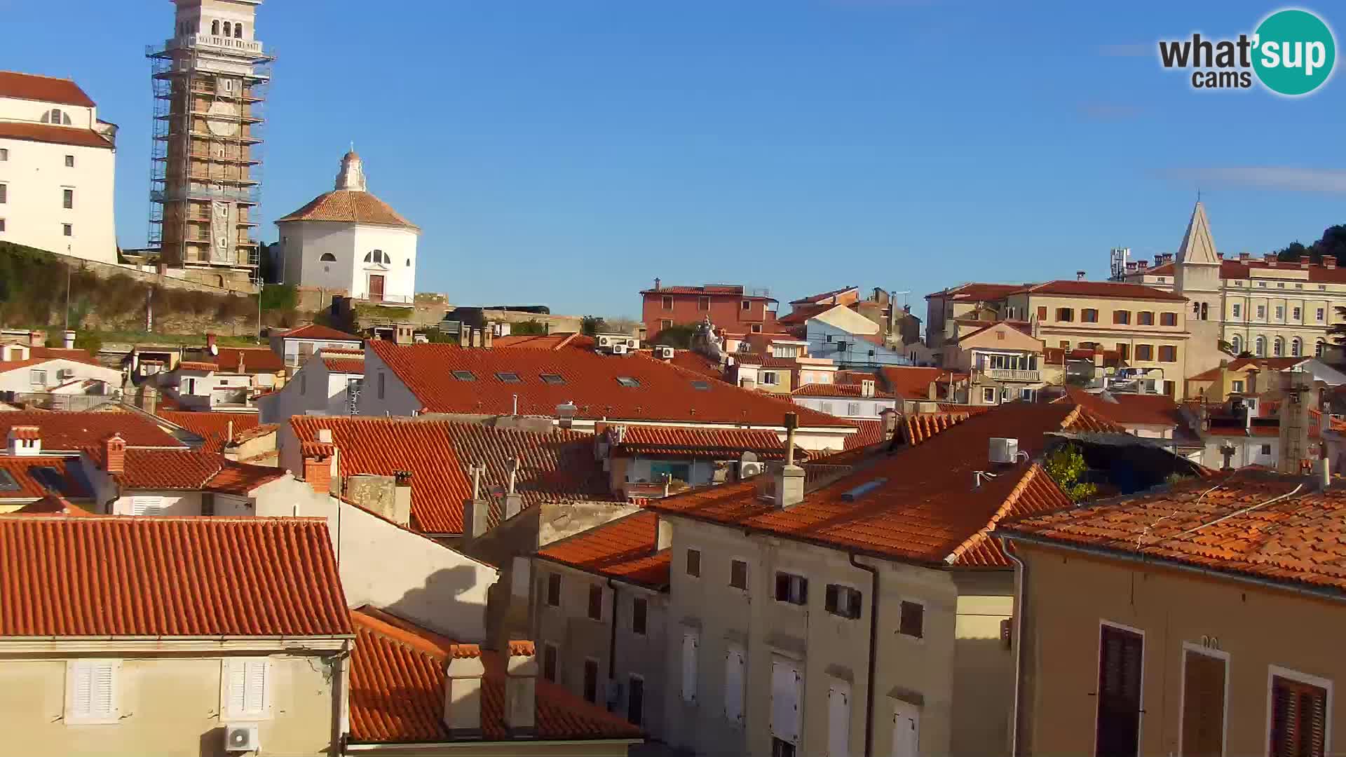 PIRAN Punta webcam | Seaside Promenade | Hotel Piran