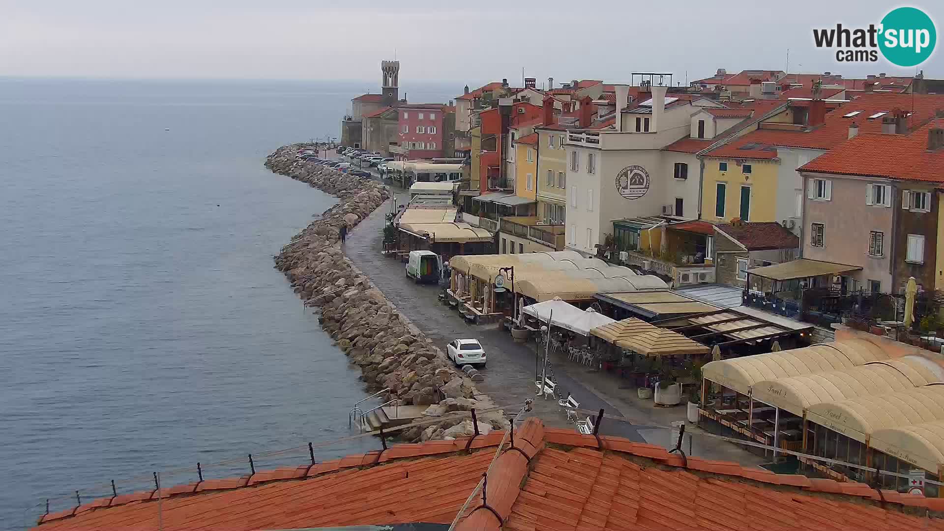 PIRAN Punta webcam | Seaside Promenade | Hotel Piran