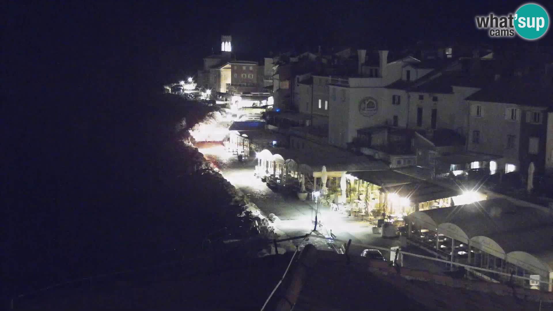 PIRAN Punta webcam | Seaside Promenade | Hotel Piran