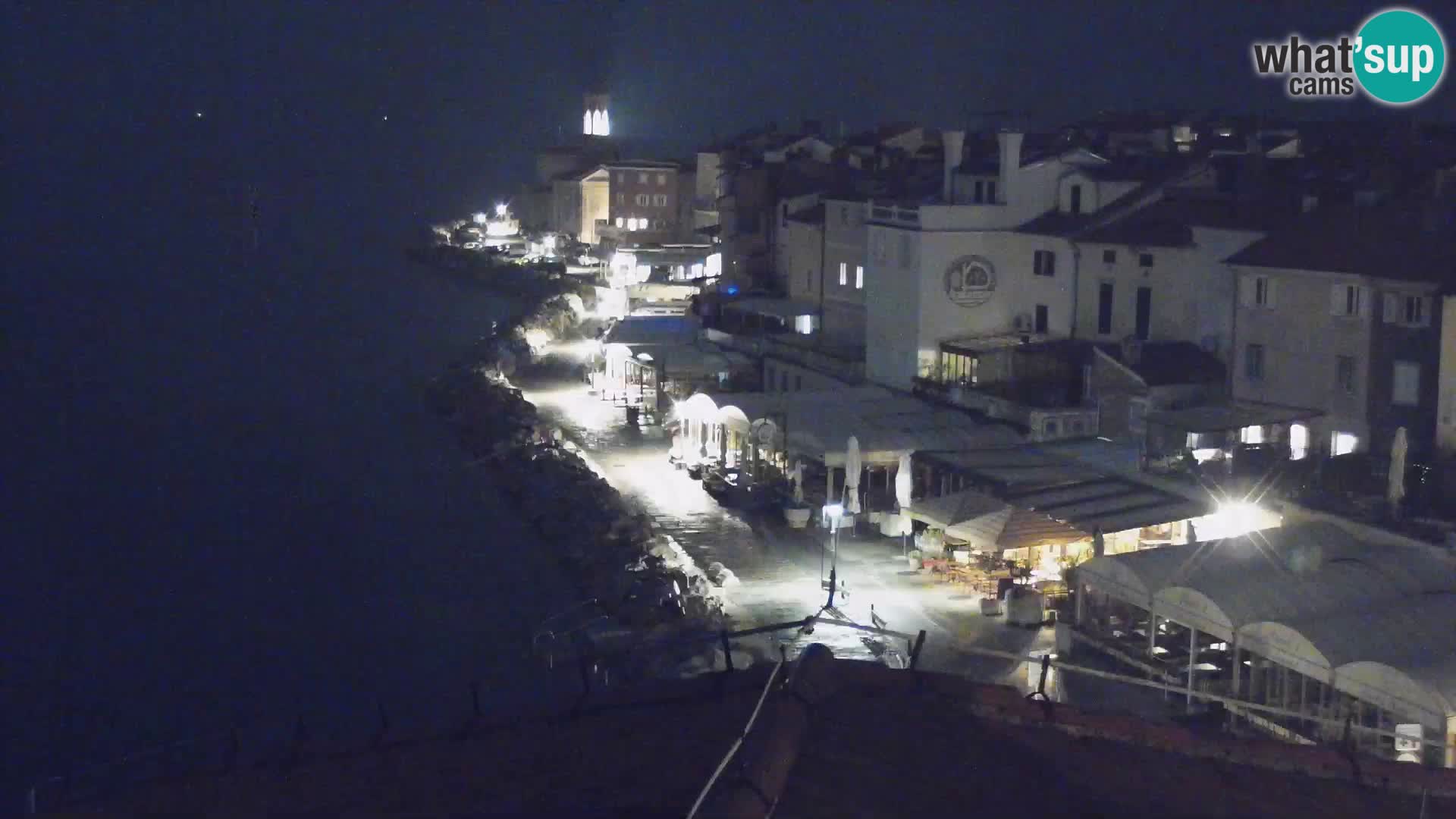 PIRAN Punta webcam | Seaside Promenade | Hotel Piran