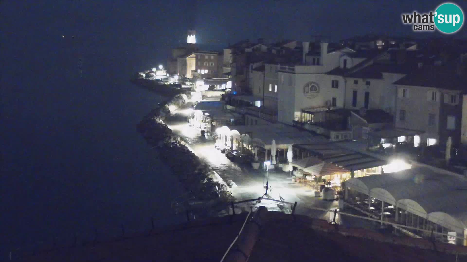 PIRAN Punta webcam | Seaside Promenade | Hotel Piran