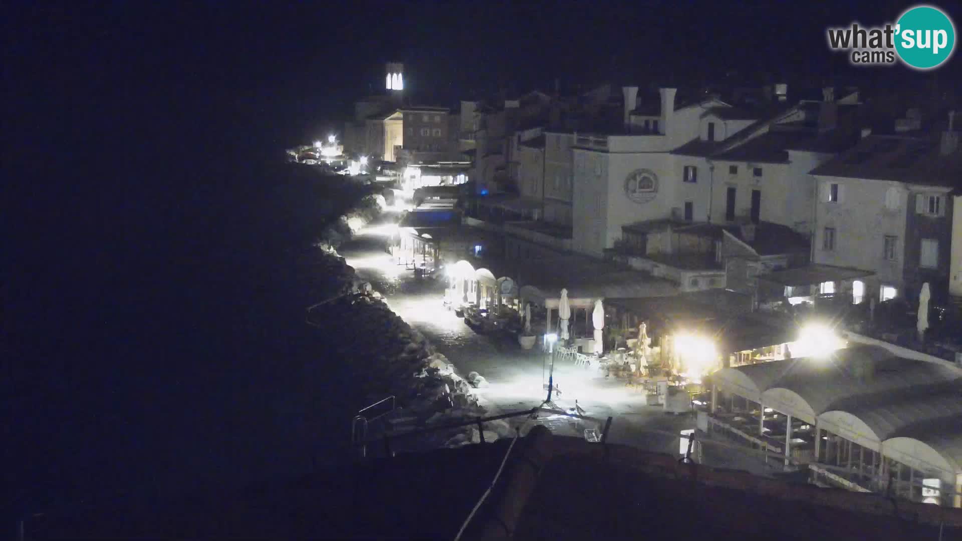 PIRAN Punta webcam | Seaside Promenade | Hotel Piran