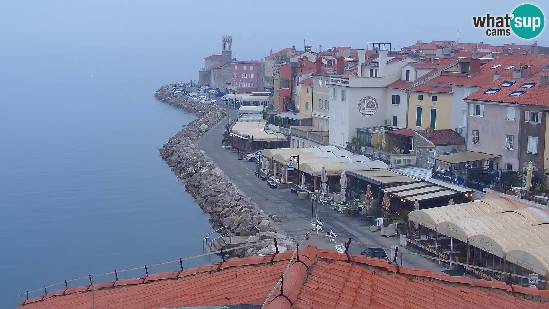 PIRAN Punta webcam | Seaside Promenade | Hotel Piran