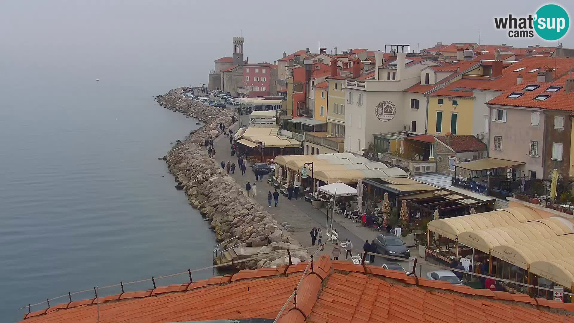 PIRAN Punta webcam | Seaside Promenade | Hotel Piran