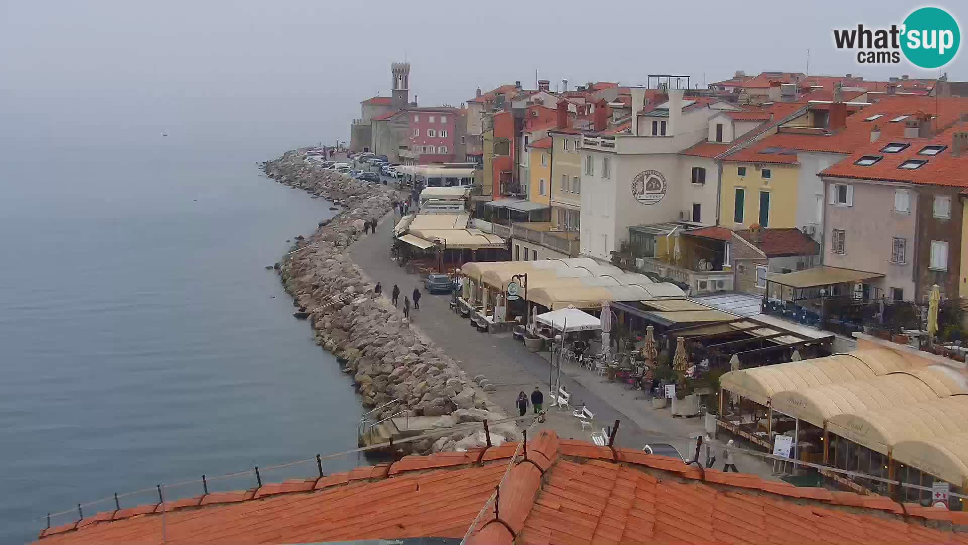 PIRAN Punta webcam | Seaside Promenade | Hotel Piran