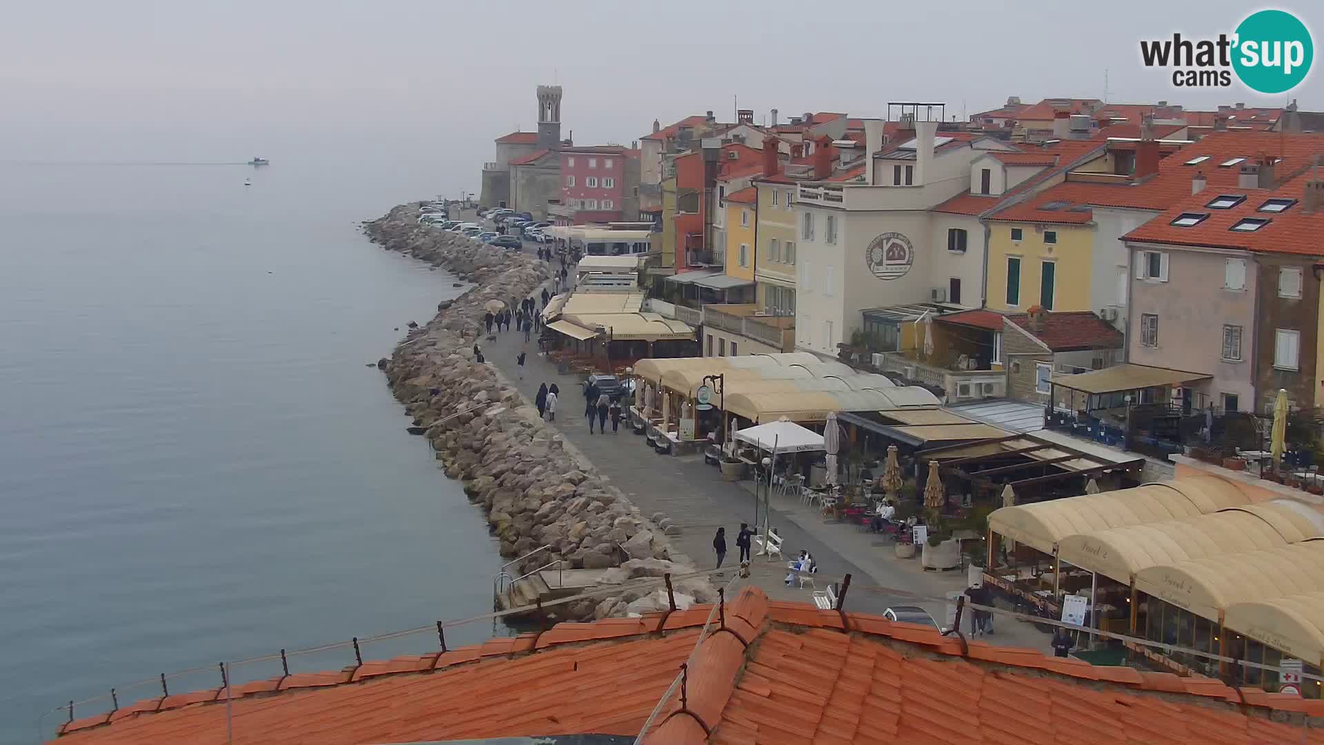 PIRAN Webcam | Strandpromenade Punta | Hotel Piran