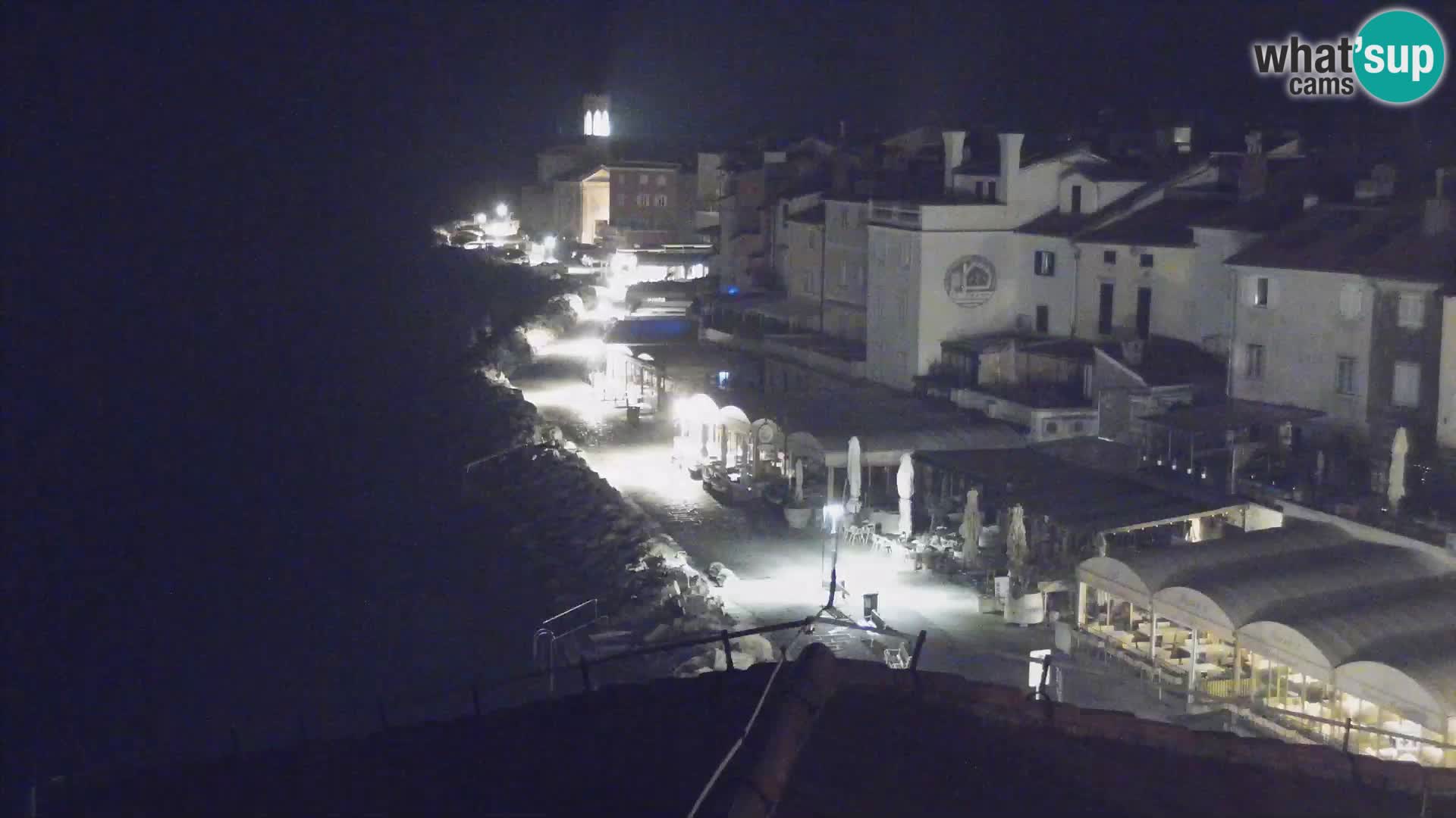 PIRAN Punta webcam | Seaside Promenade | Hotel Piran