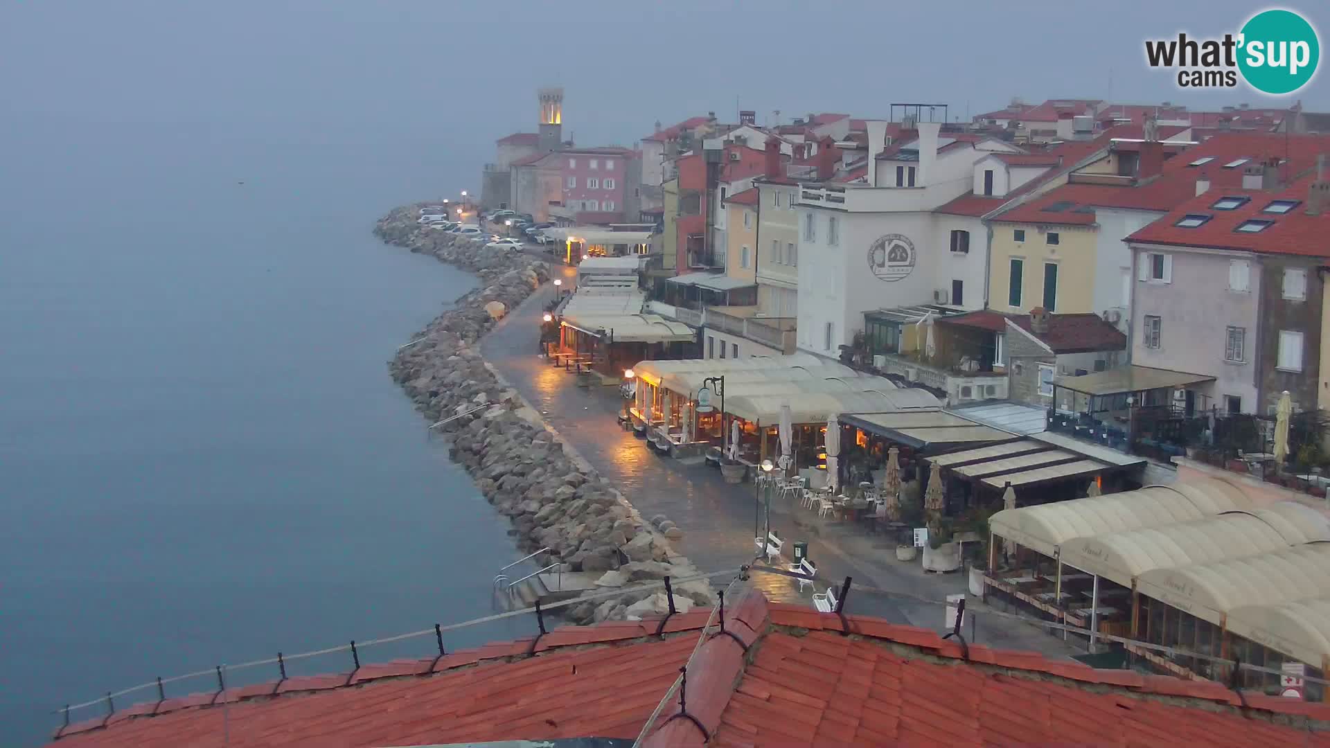 PIRAN Punta webcam | Seaside Promenade | Hotel Piran