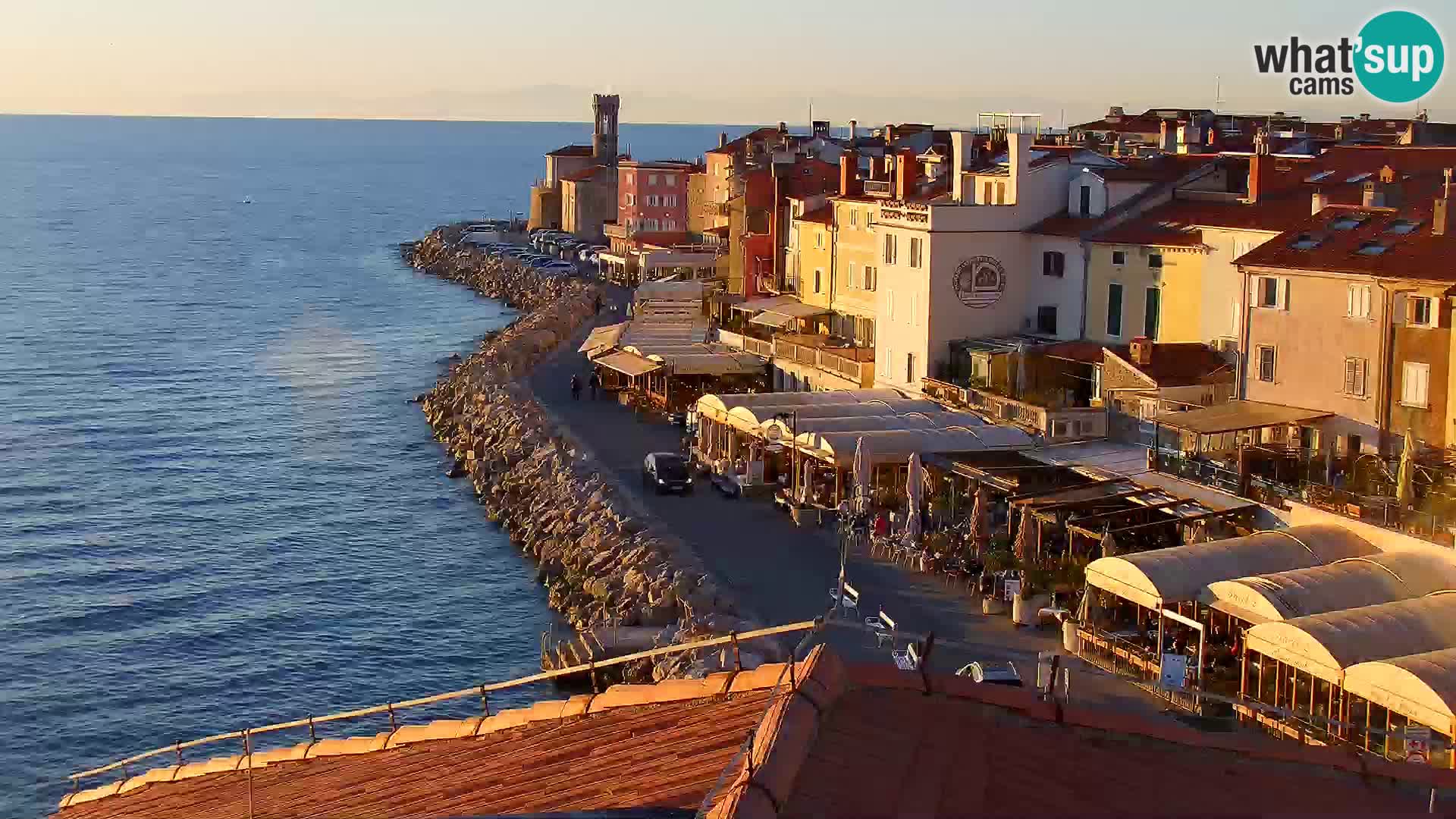 PIRAN Punta webcam | Seaside Promenade | Hotel Piran