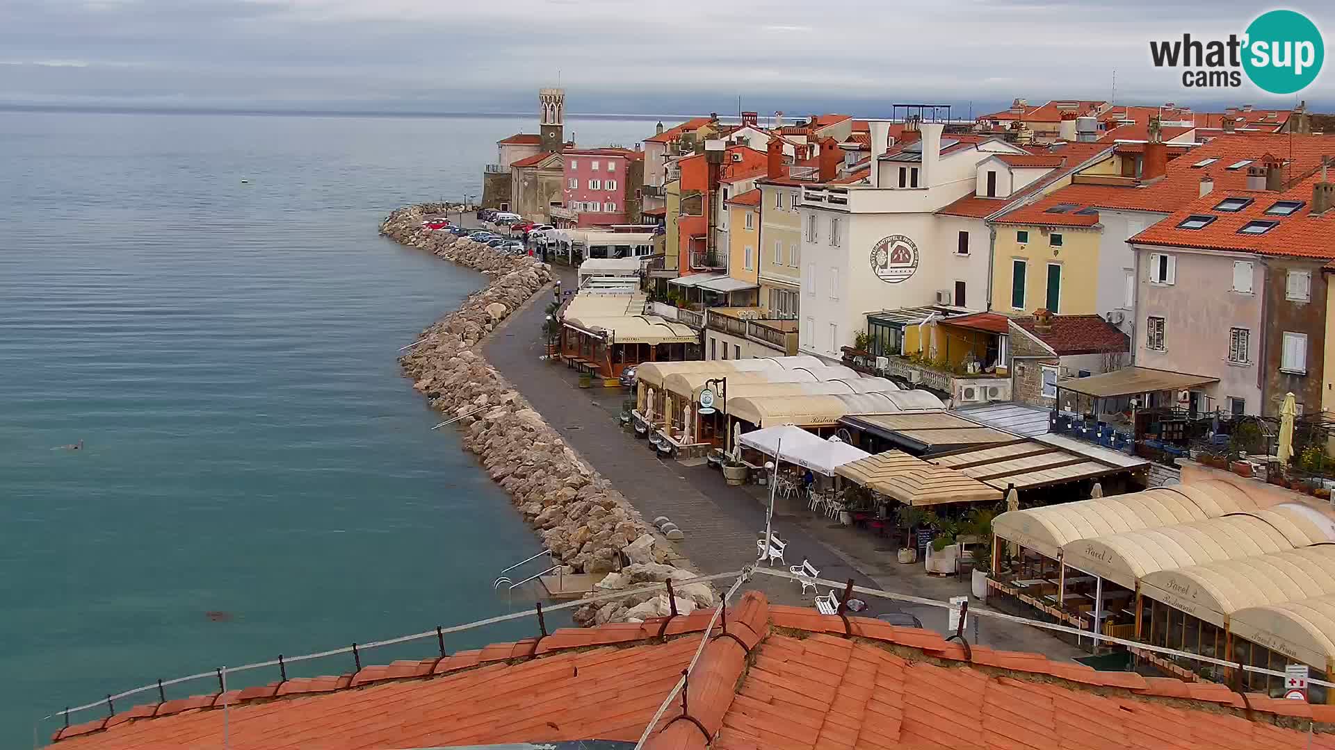 PIRAN Webcam | Strandpromenade Punta | Hotel Piran