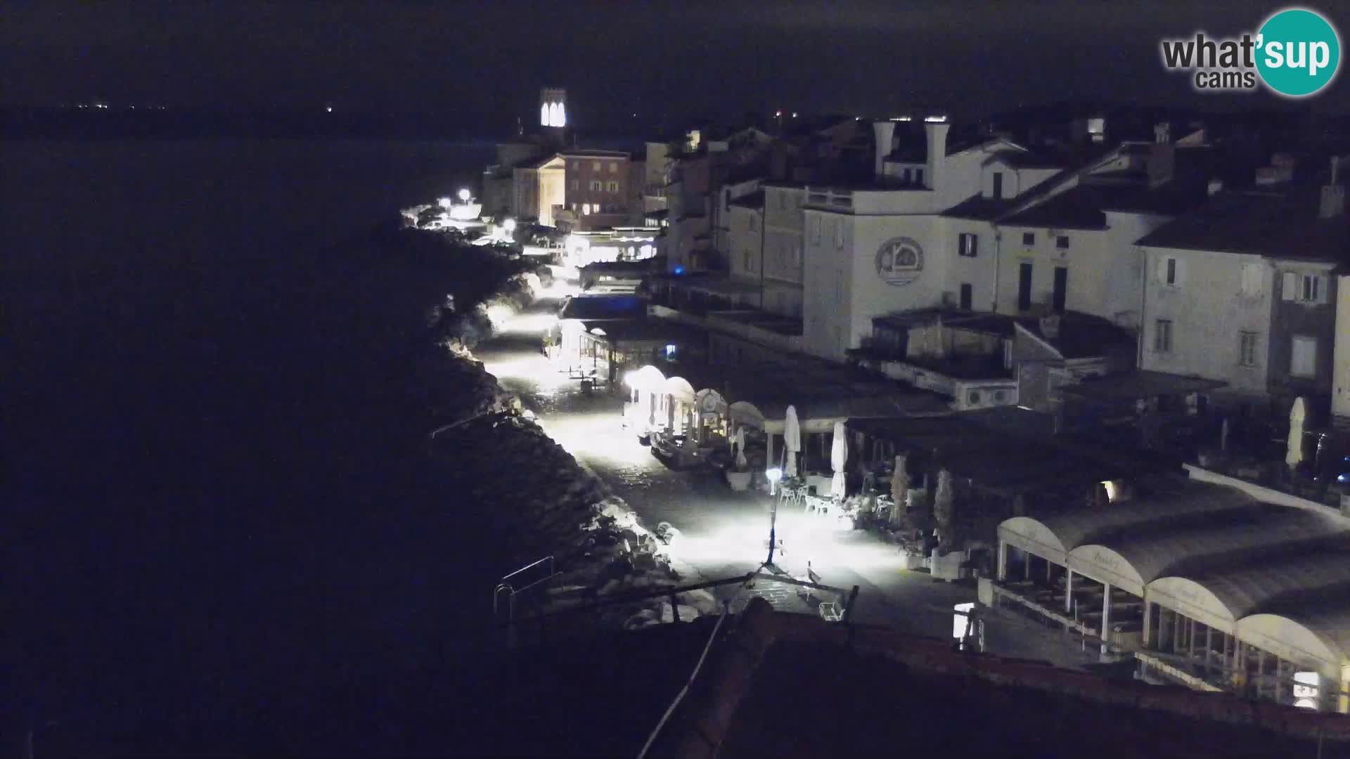 PIRAN Punta webcam | Seaside Promenade | Hotel Piran