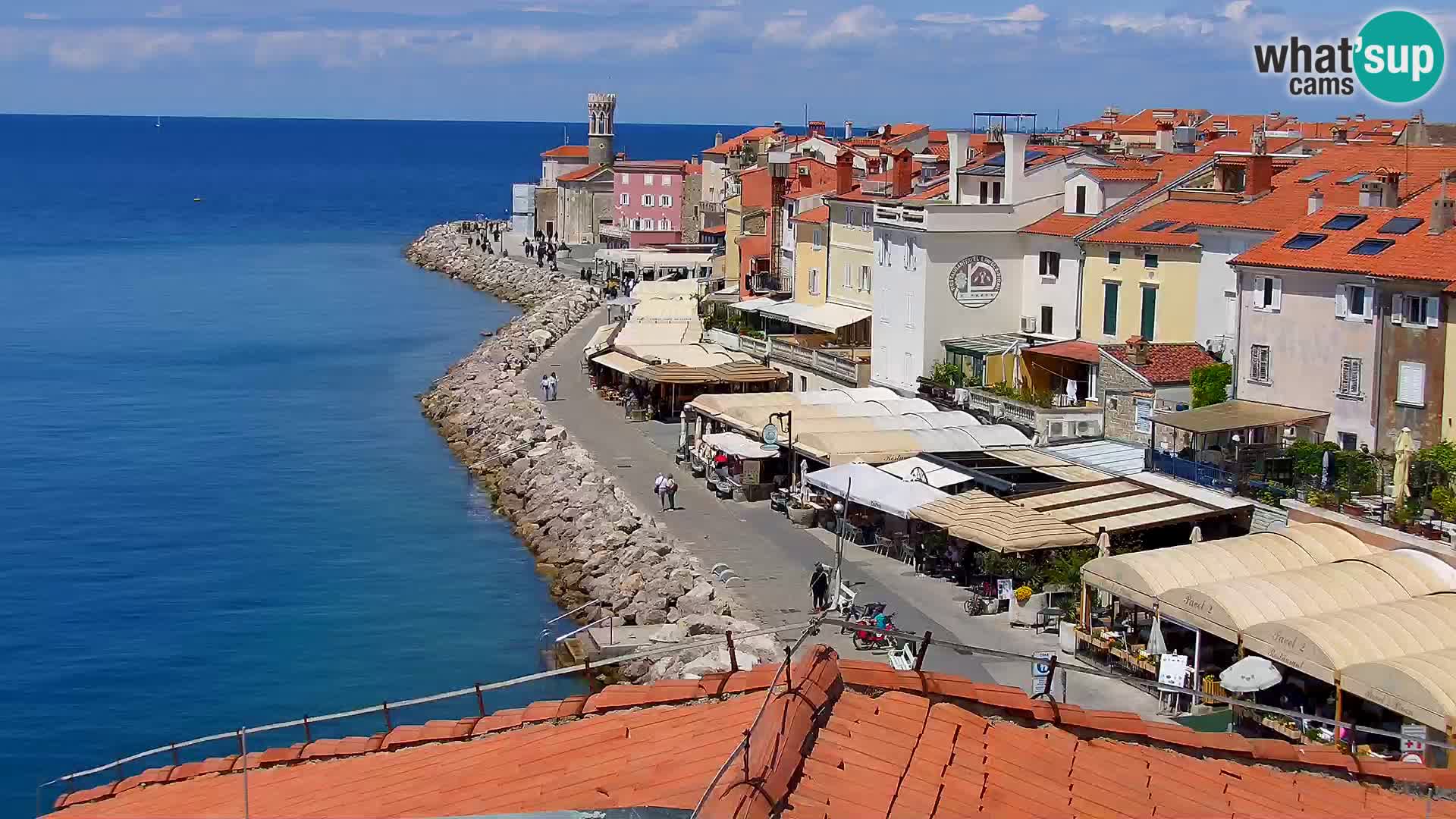 PIRAN Punta webcam | Seaside Promenade | Hotel Piran