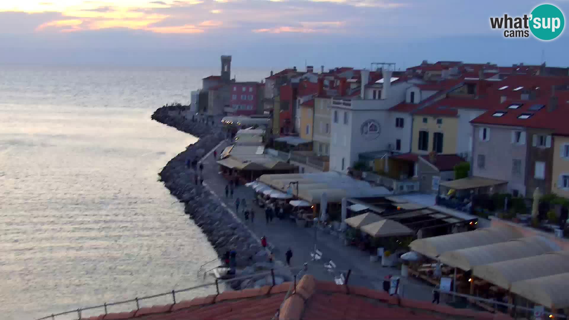 PIRAN Punta webcam | Seaside Promenade | Hotel Piran
